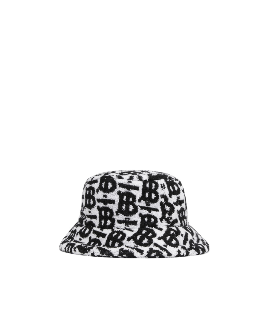 Burberry Tb Monogram Towel Bucket Hat In Black