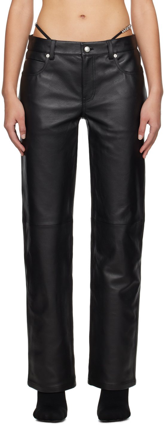 Alexander Wang Low-waisted Five-pocket Casual Pants In Black