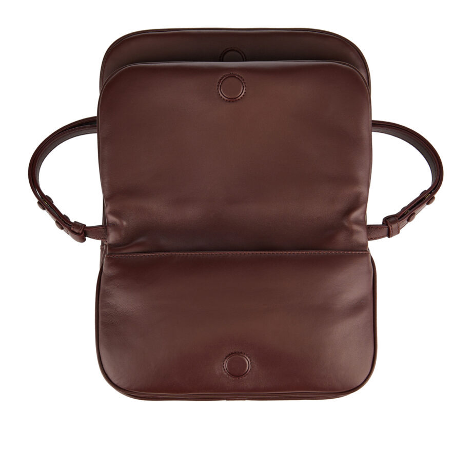 Bottega Veneta Flap Shoulder Bag In Madder Brown