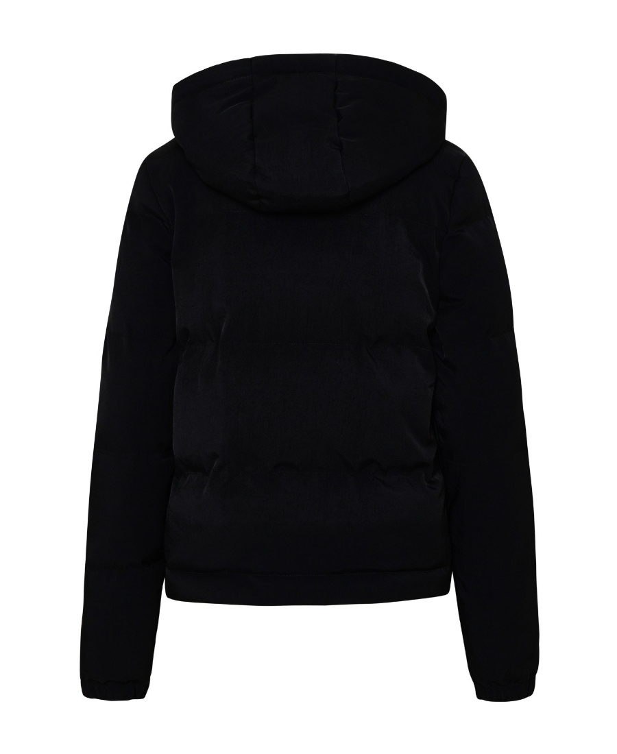 Moschino Quilted Shell Hooded Jacket In Black