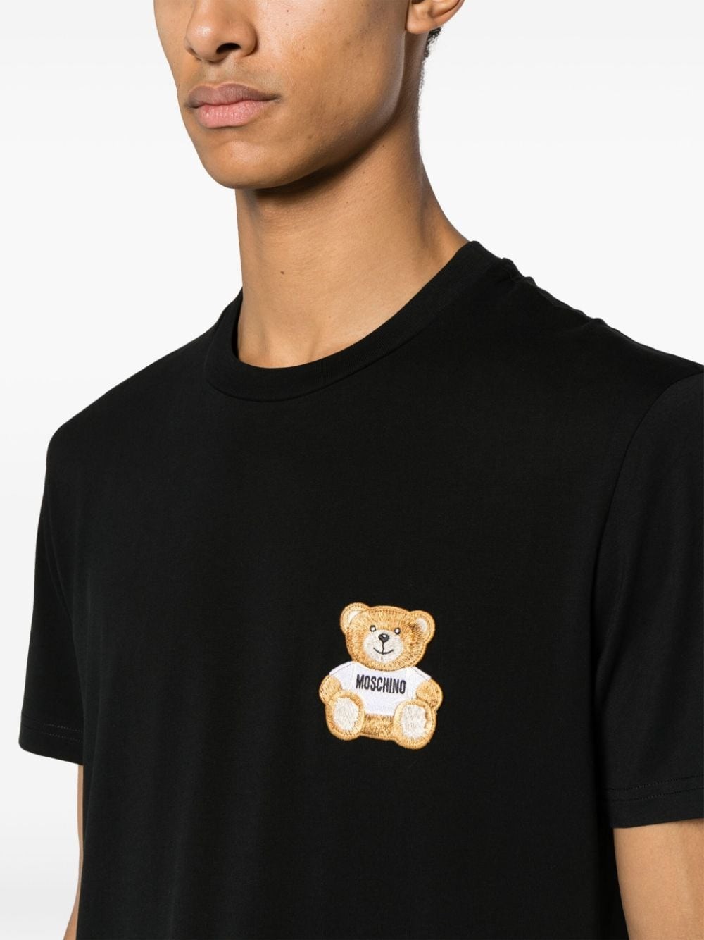 Moschino Teddy Bear Patch T-shirt With In Black