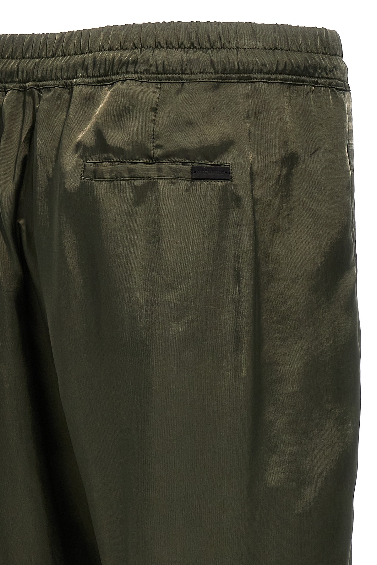 Saint Laurent Twill Trousers With Back Pockets And Elastic Waistband In Black