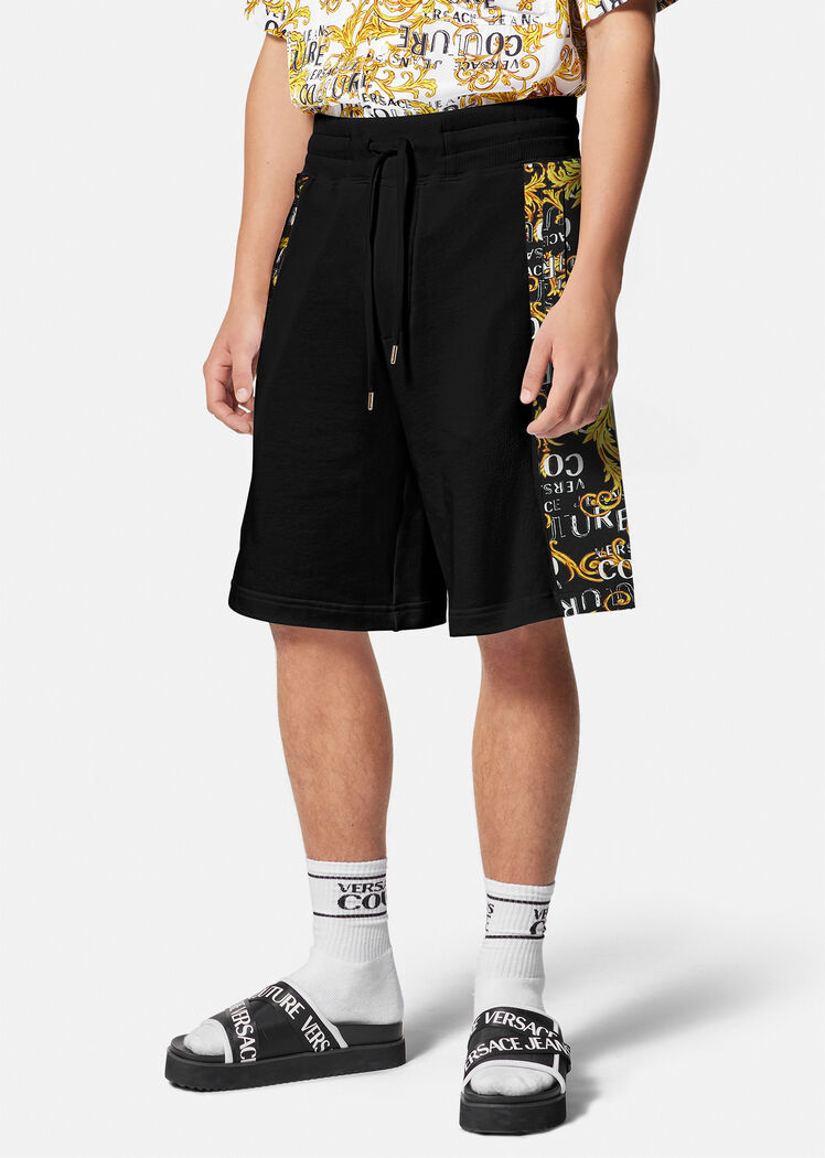 Versace Elastic Waist Shorts In Black