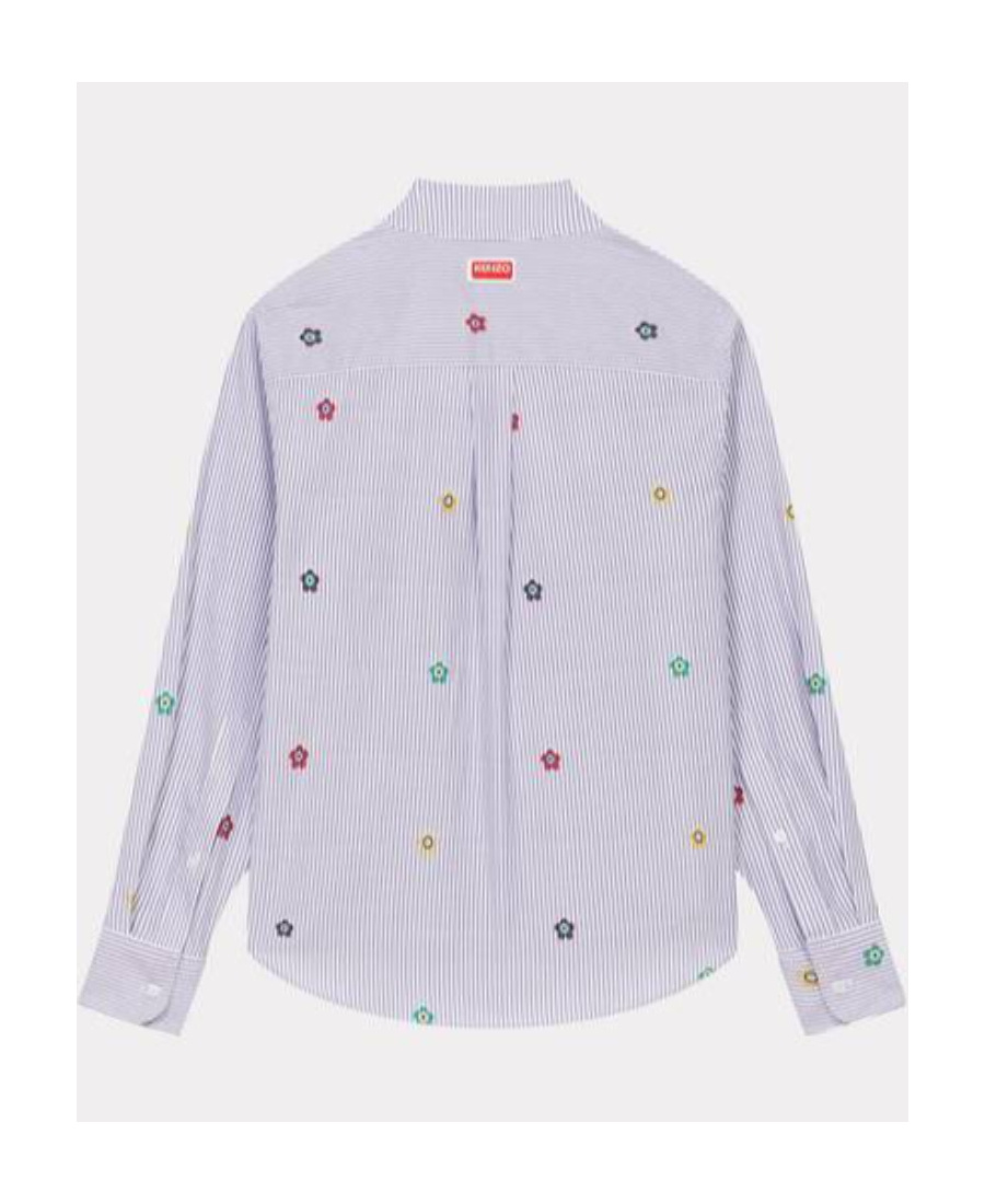 Kenzo Target Striped Button-up Shirt In White