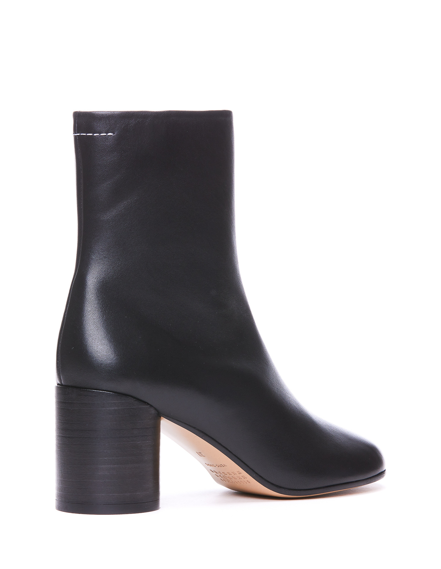 Mm6 Maison Margiela Mm6 By Maison Margiela Ankle Boots With Distinctive Seam Detail And Block Heel In Black