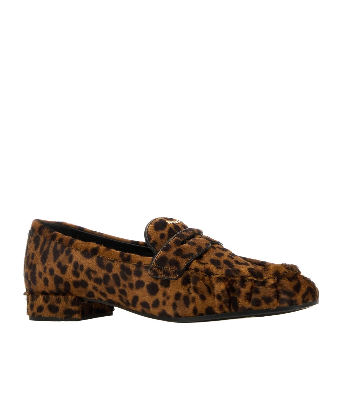 Prada Leopard Print Slip On Loafers In Brown
