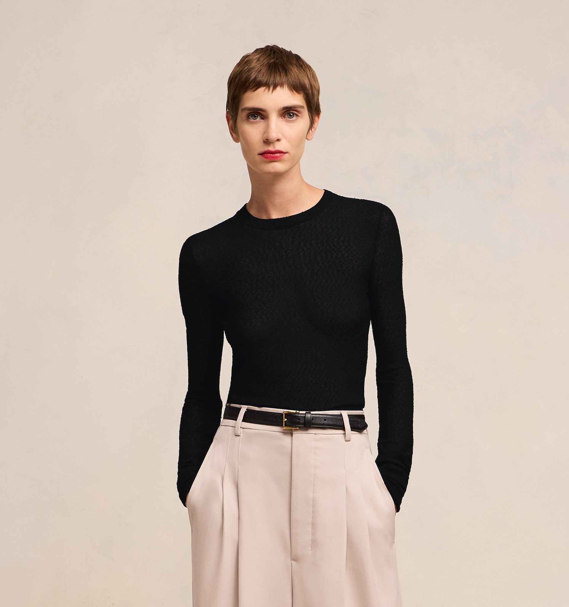 Ami Alexandre Mattiussi Circle-necked Sweater In Black