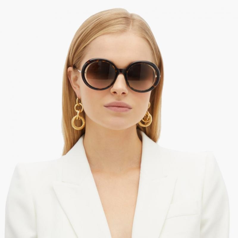 Shop Alexander Mcqueen Logo Sunglasses In Multicolor