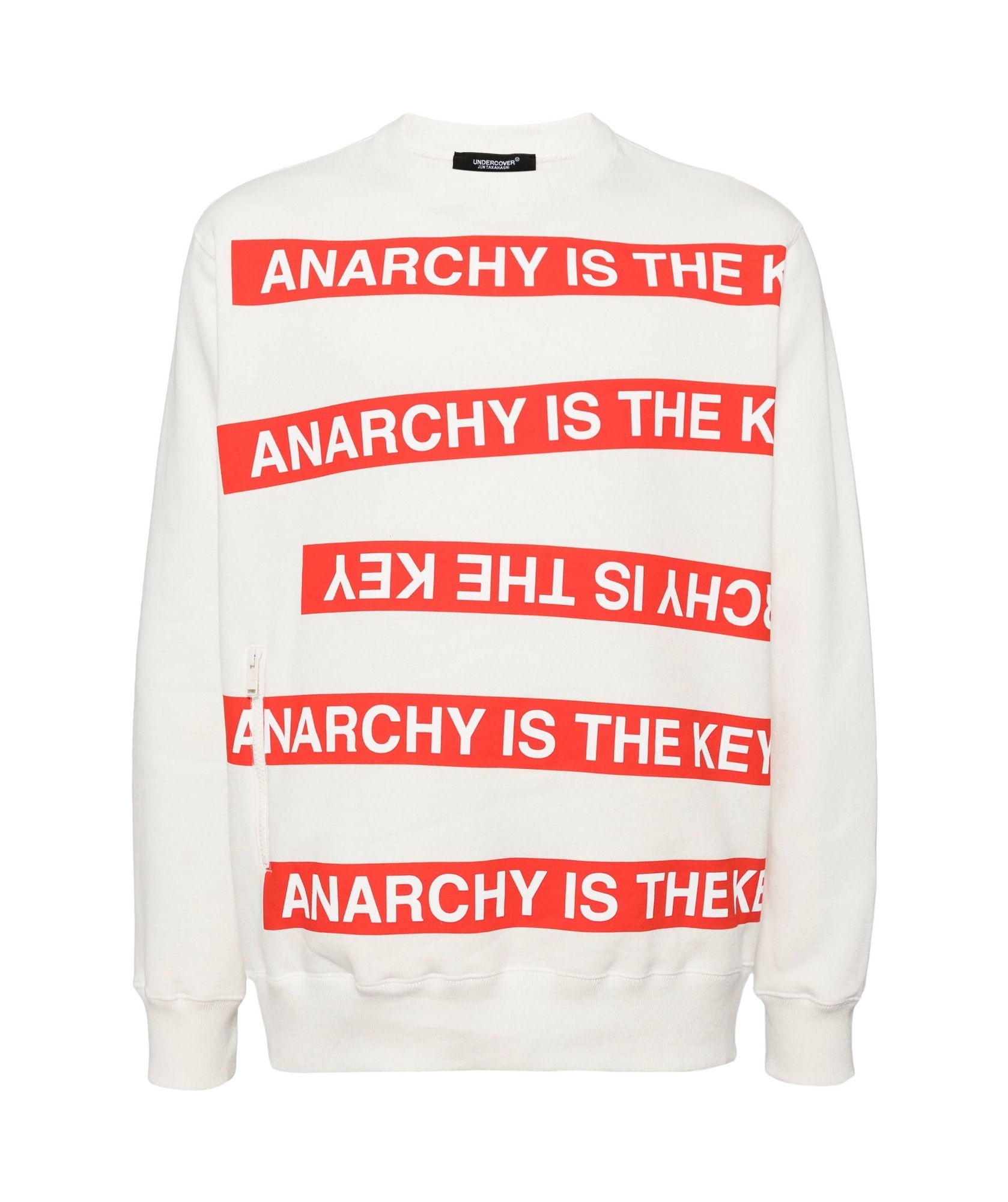 Undercover Anarchy Is The Key Cotton Fleece Sweatshirt In White