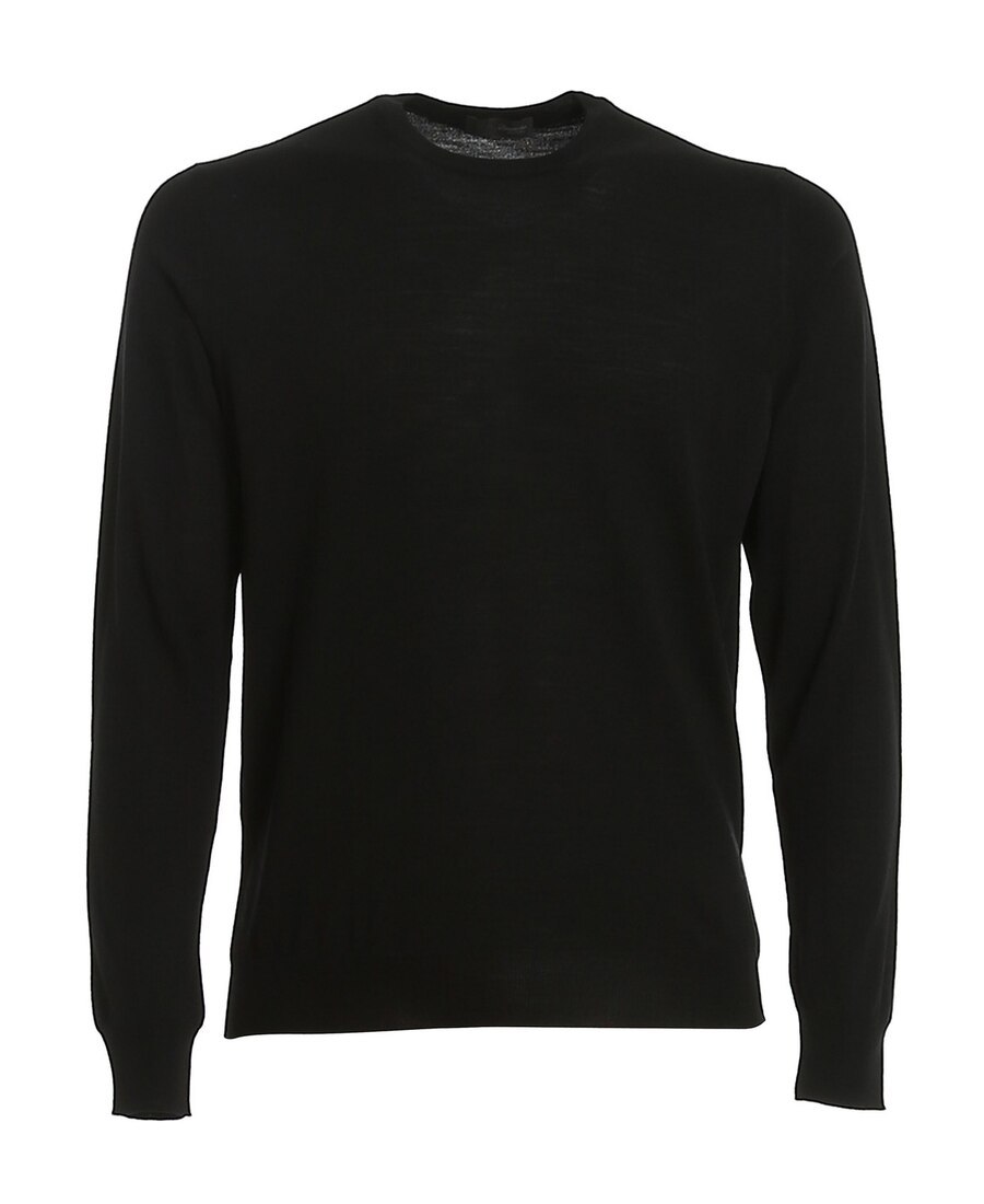 Drumohr Crew Neck Lightweight Jumper In Black