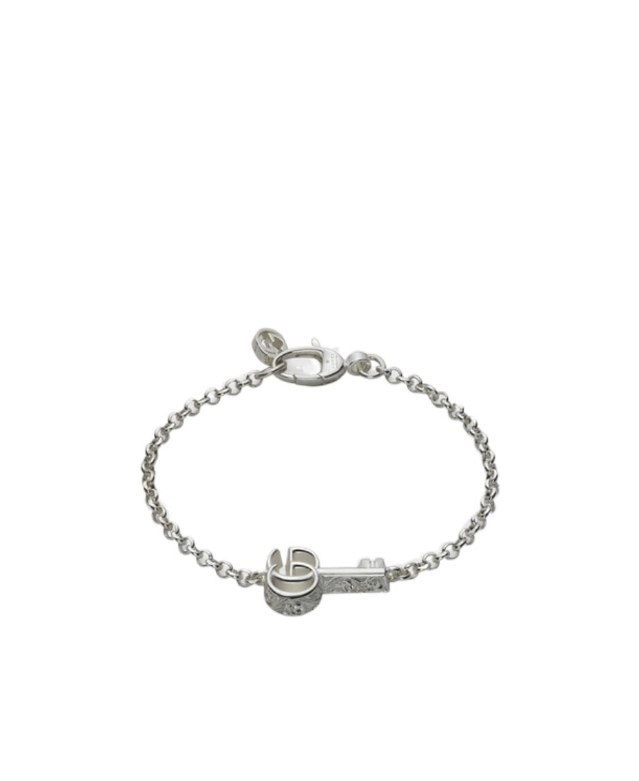 Gucci Gg Marmont Key Charm Bracelet In Metallic