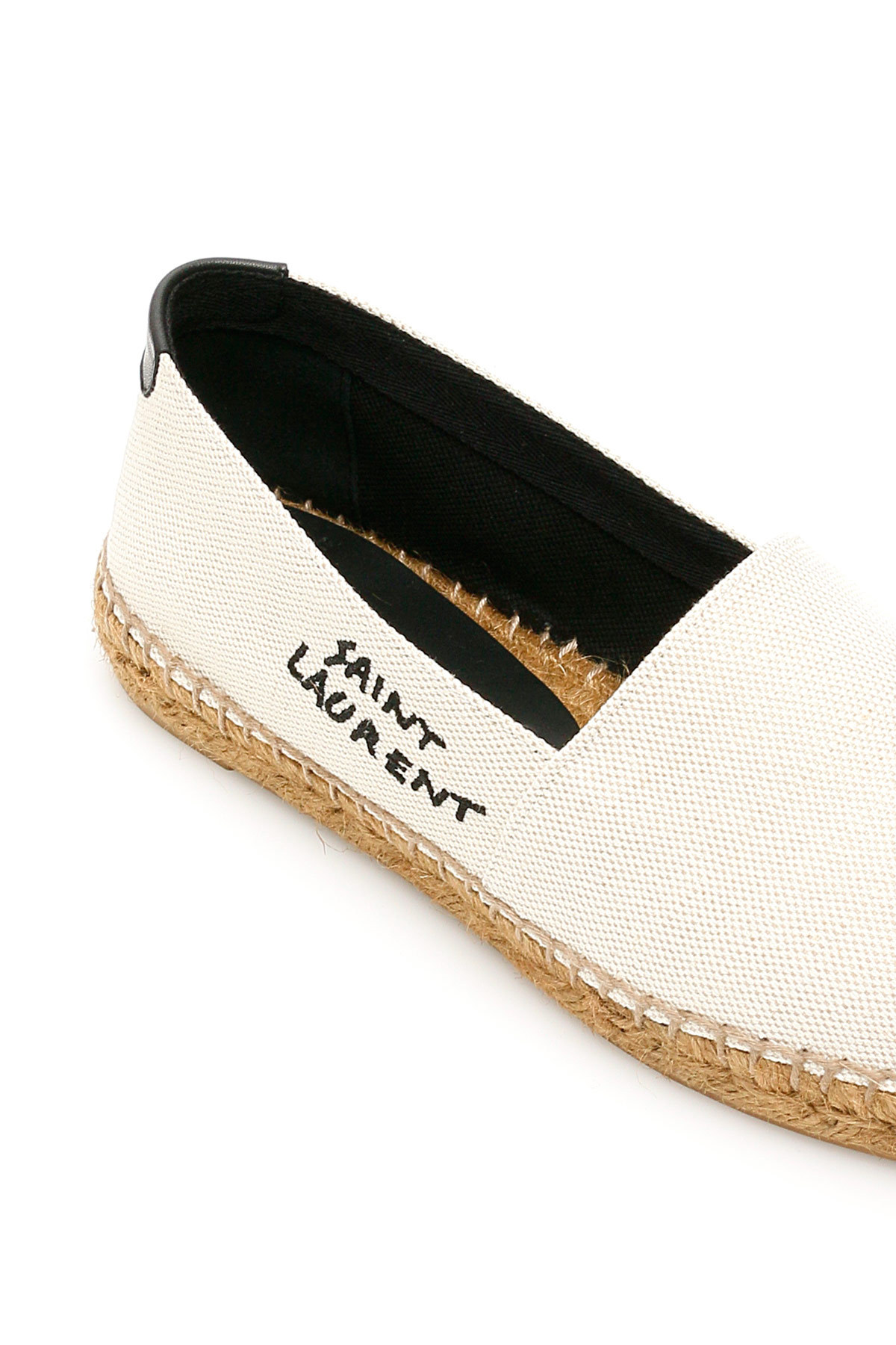 Shop Saint Laurent Logo-embroidered Espadrilles In Black