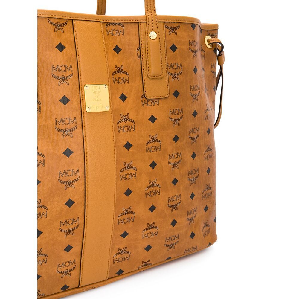 Mcm Large Liz Monogram-print Tote Bag In Brown