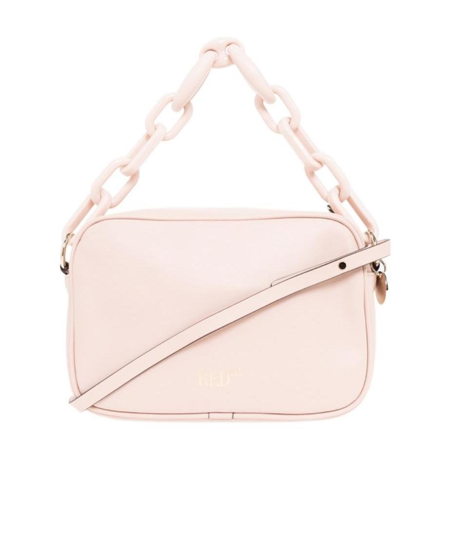 Red Valentino Logo Shoulder Bag In Pink