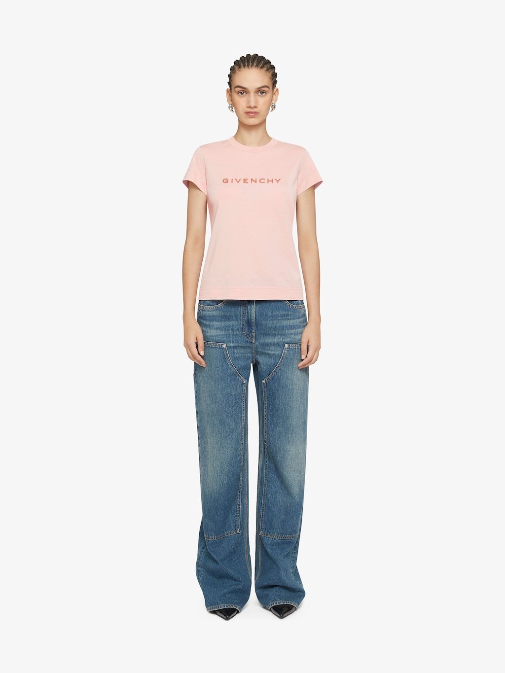 Givenchy Flocked-logo T-shirt In Pink