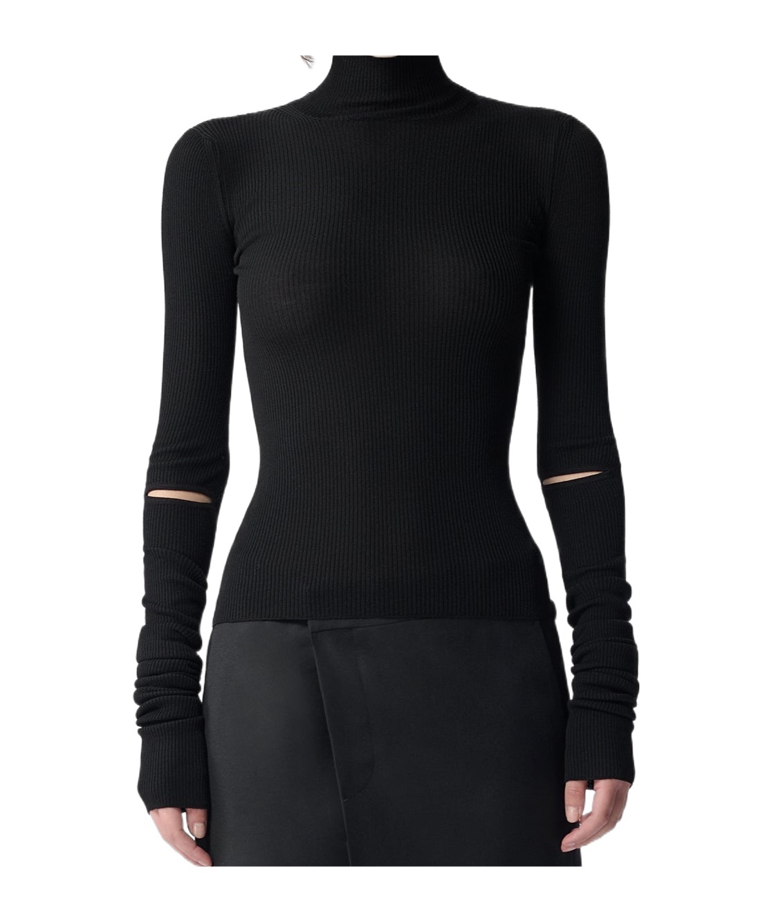 Ann Demeulemeester Hollow Turtleneck Sweater In Black