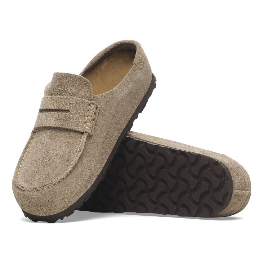 Birkenstock Mocassino Naples Wrapped Suede Calz. S Taupe In Brown
