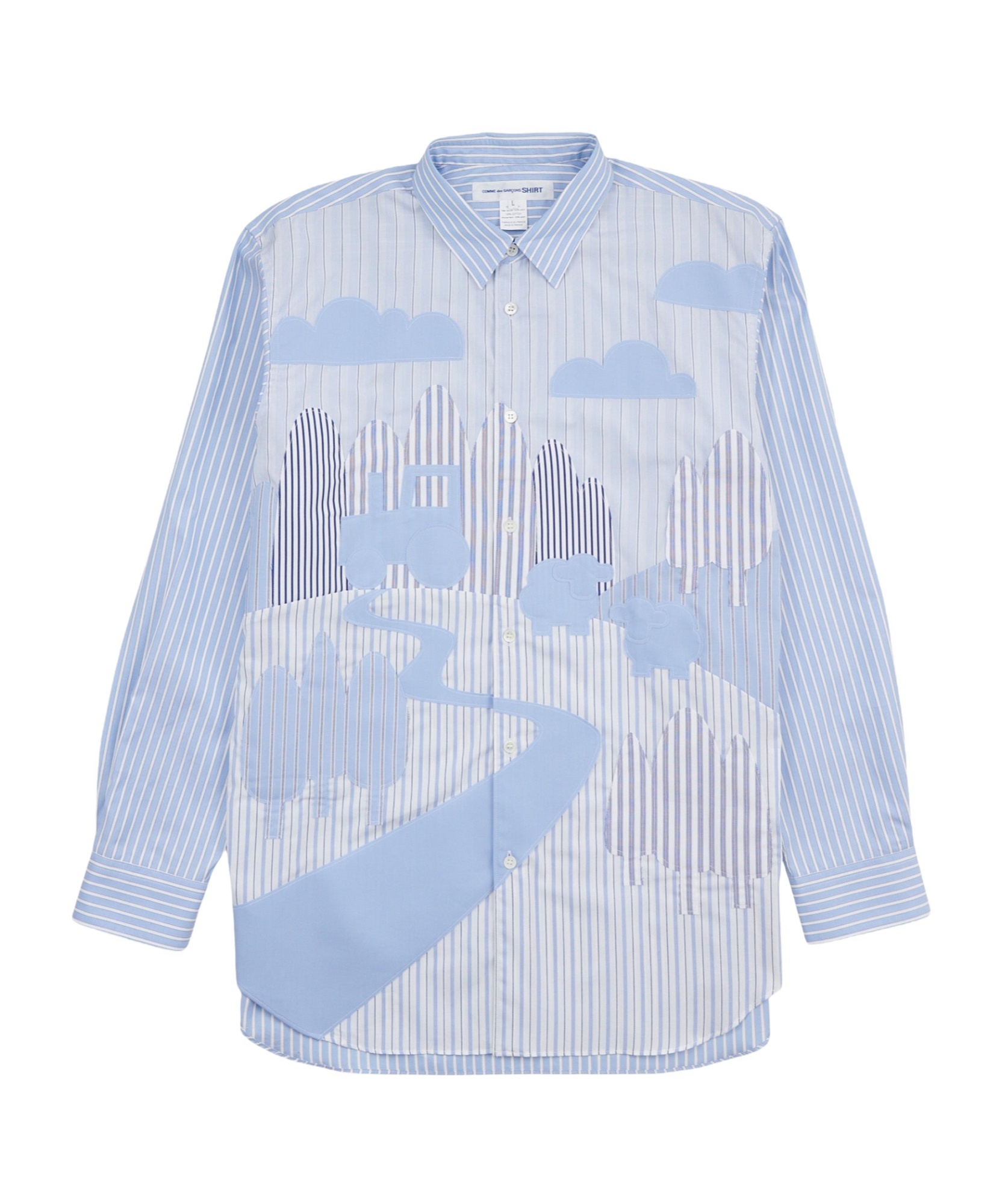 Comme Des Garçons Long Sleeve Shirt In Blue