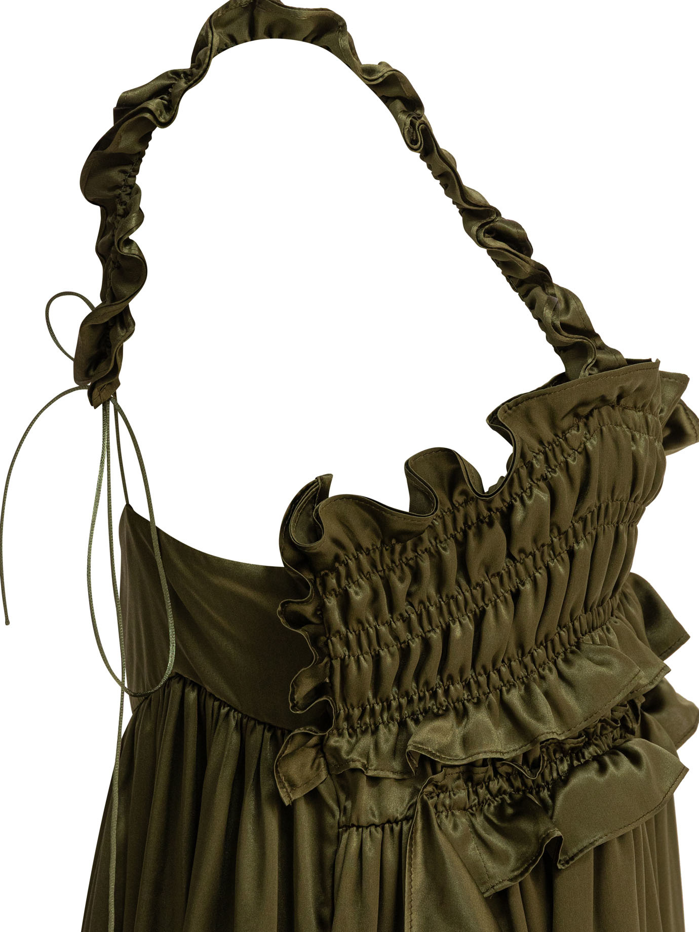 Cecilie Bahnsen Long Length Ruffle Detail Sleeveless Dress