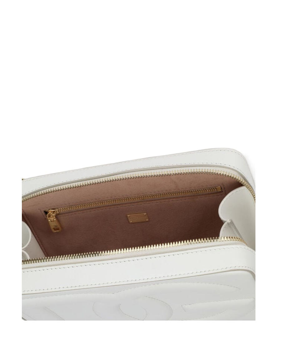 Dolce & Gabbana Medium Logo Camera Bag In Calf Leather In White