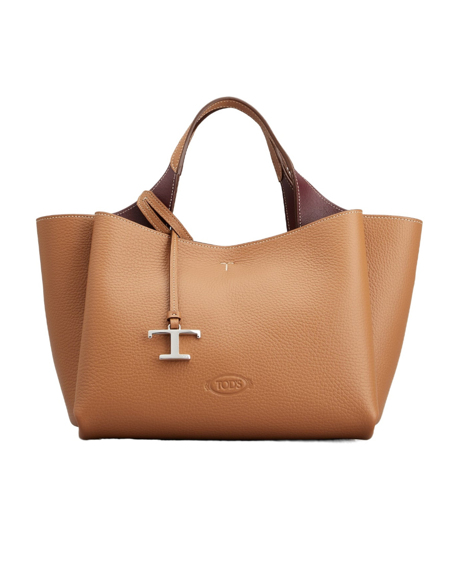 Tod's Mini Leather Shopping Bag In Brown