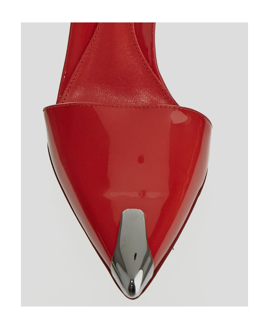 Alexander Mcqueen 115mm Metallic Toe-cap Detail Pumps In Red