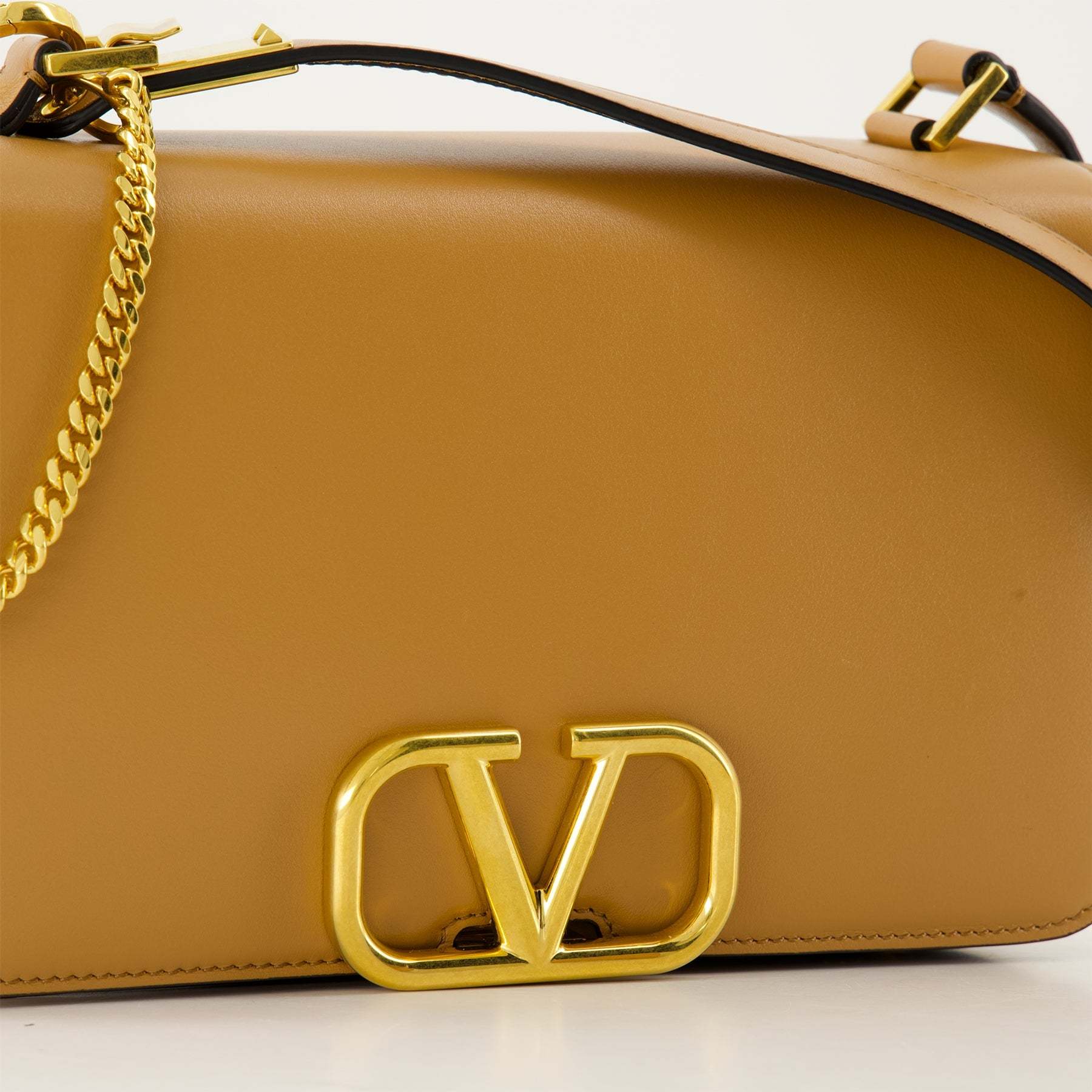 Valentino Vlogo Signature Foldover Top Shoulder Bag In Brown