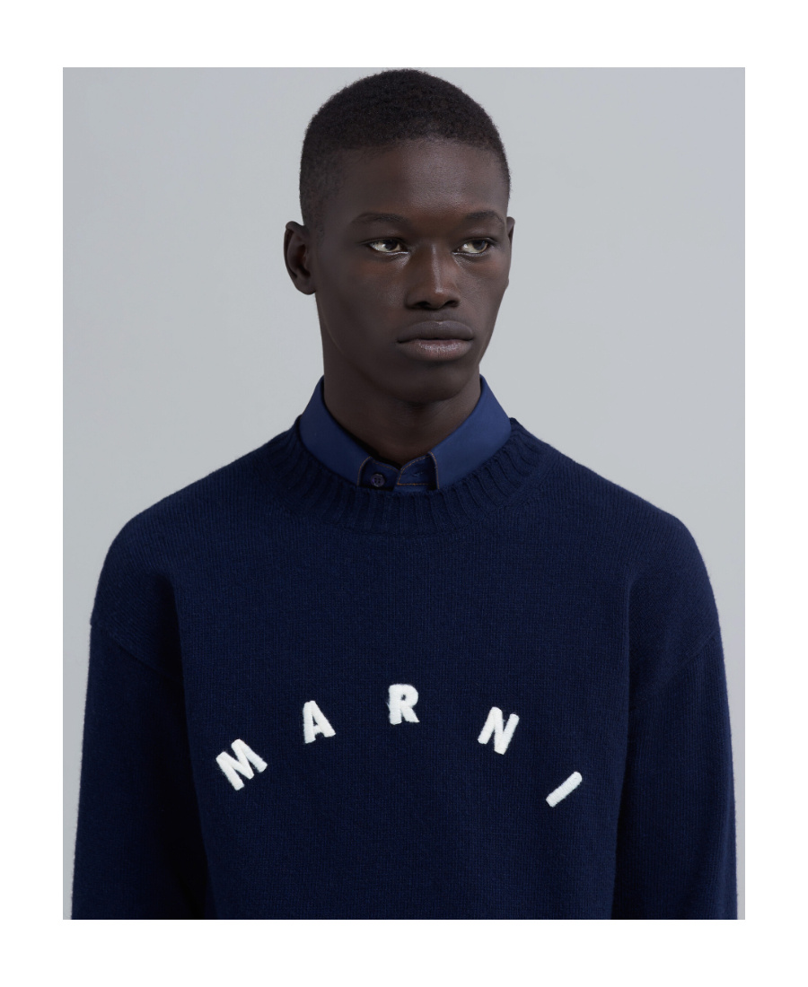 Marni Logo-knitted Jumper In Black
