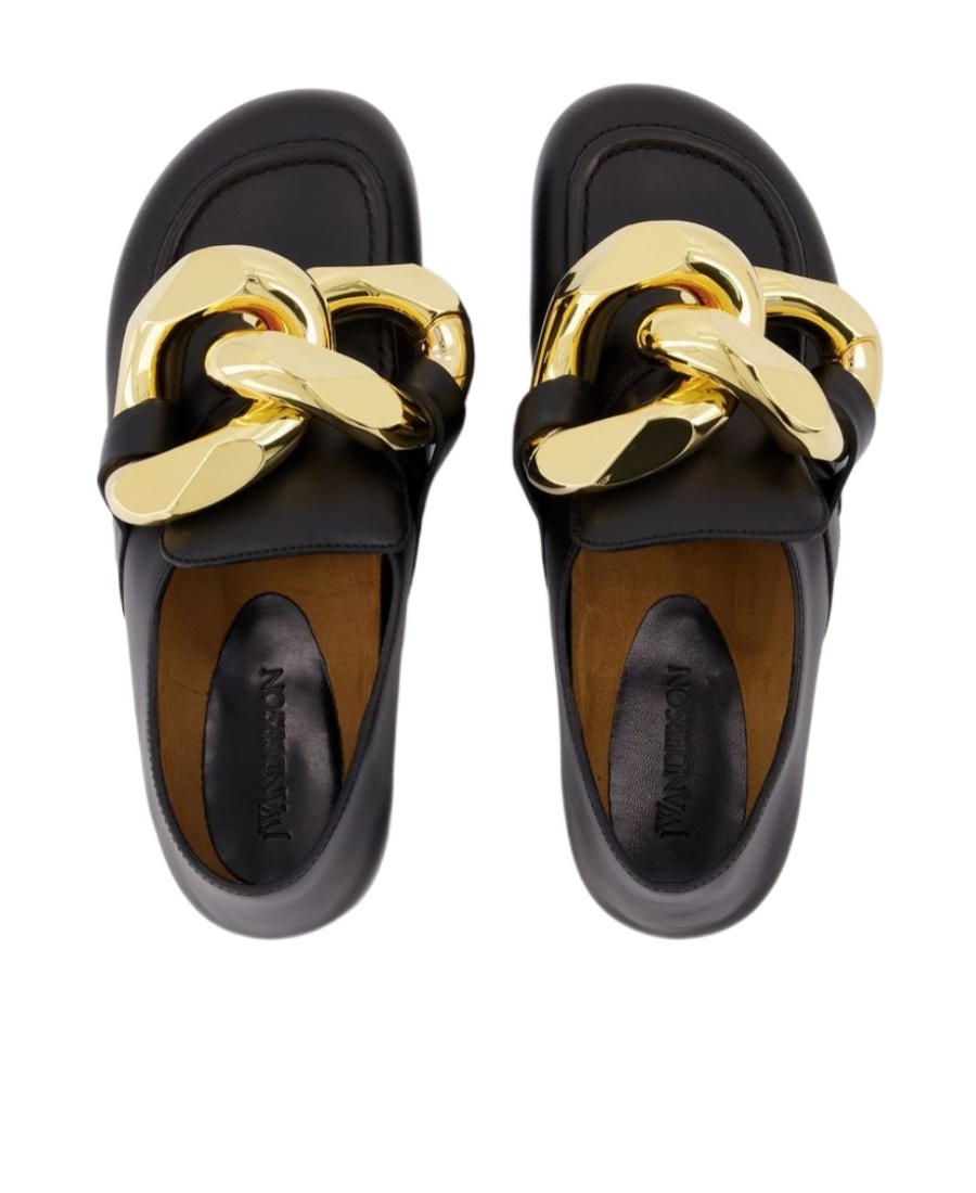 Jw Anderson Jw Flt Pmp Rtoe Mle Gld Chn Lthr In Black