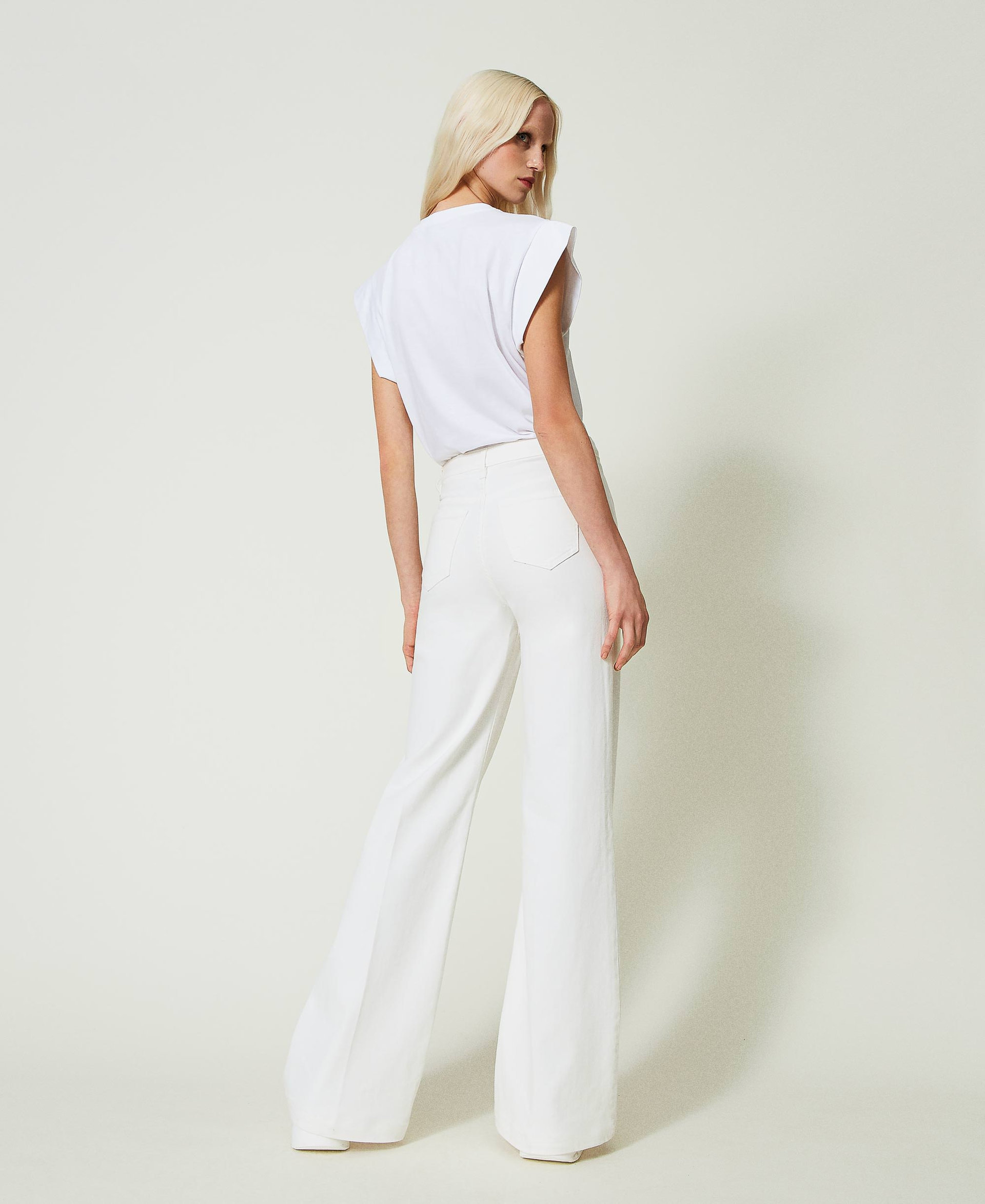Twinset High-rise Flared Jeans In White