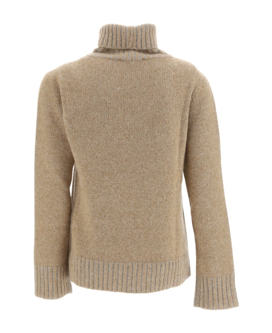 Fabiana Filippi High-neck Wool Jersey Sweater In Nude