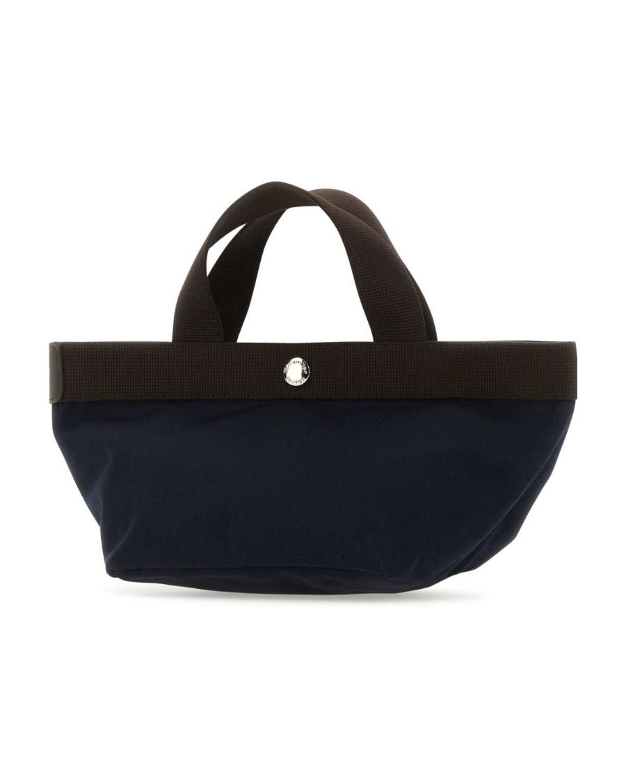 Herve Chapelier Top Handle Woven Shoulder Bag In Black