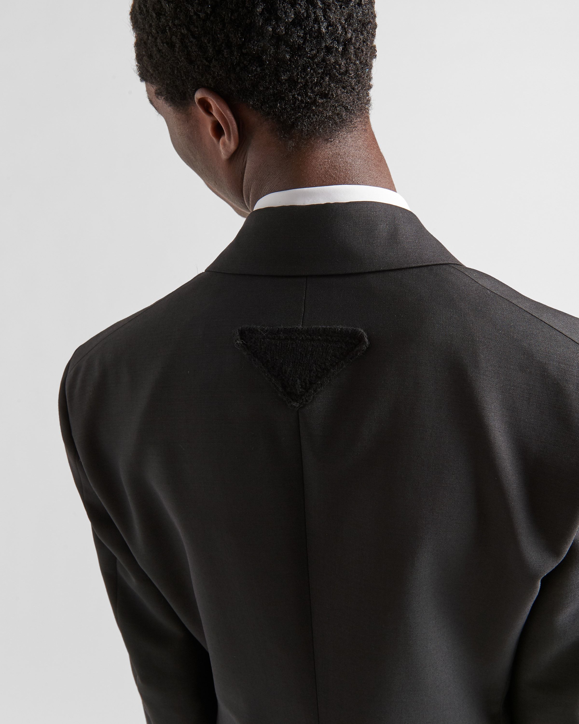 Prada Double-breasted Wool Blazer In Black