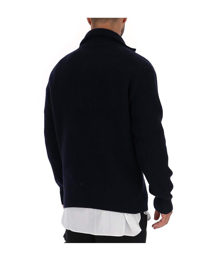 Closed Ribbed Zip-up Sweatshirt In Black