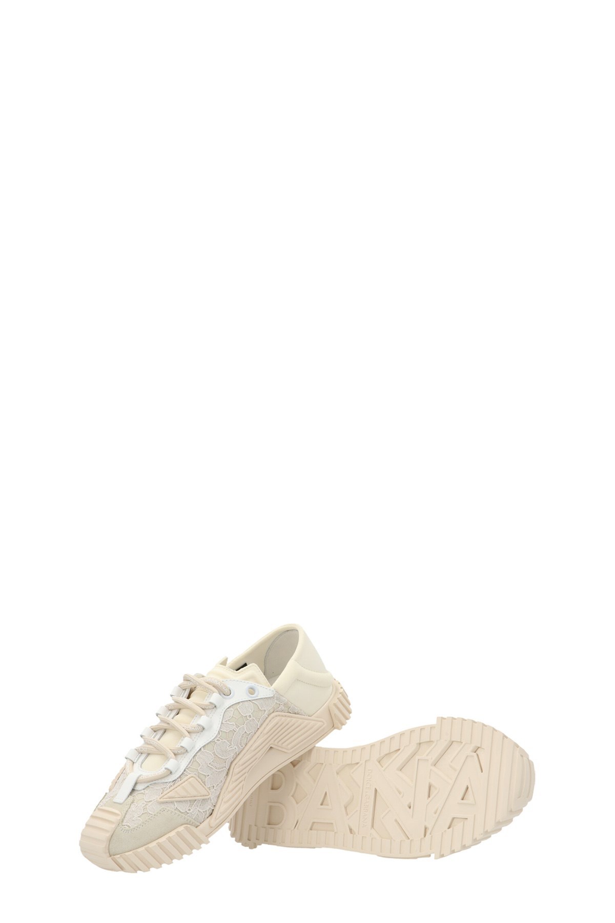 Dolce & Gabbana Round Toe Sneakers In White