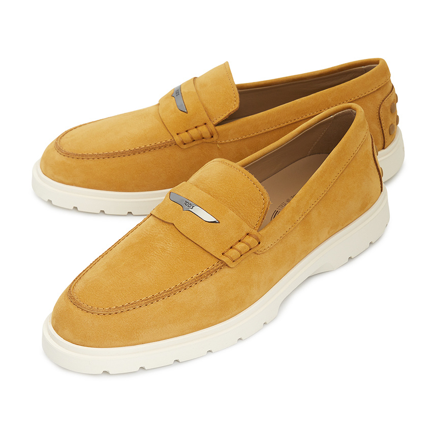 Tod's Round Toe Loafers In Yellow