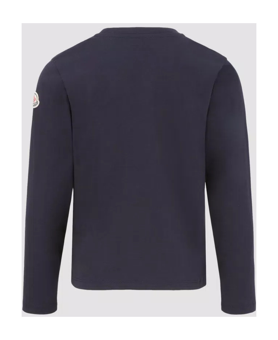 Moncler Logo-embroidered Cotton T-shirt In Blue