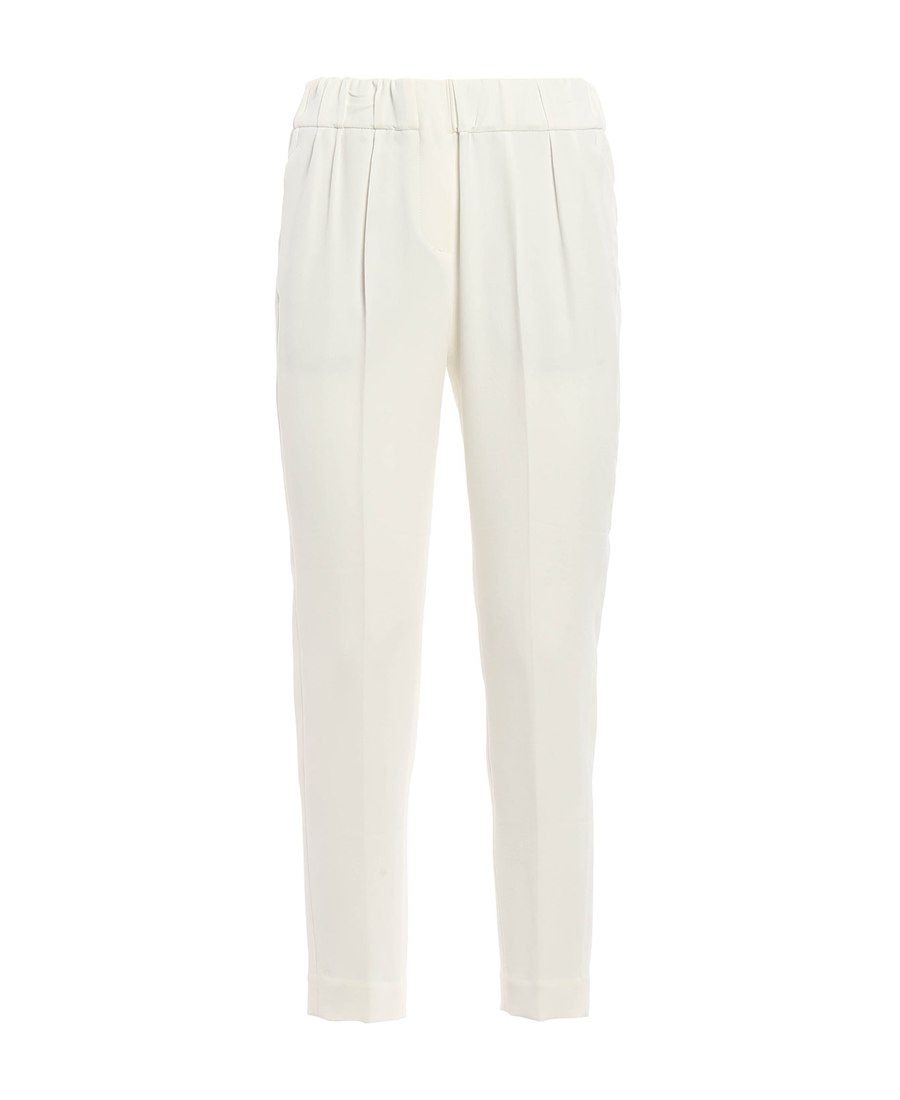 Brunello Cucinelli Woman Pants Light Grey Size 10 Cotton, Brass In White