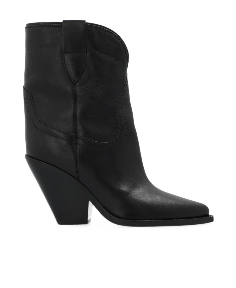Shop Isabel Marant Leyane Suede Cowboy Boots In Black