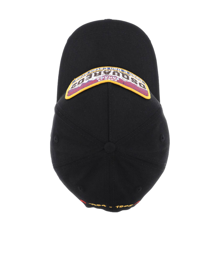 Dsquared2 Tropical Black Baseball Cap In Black
