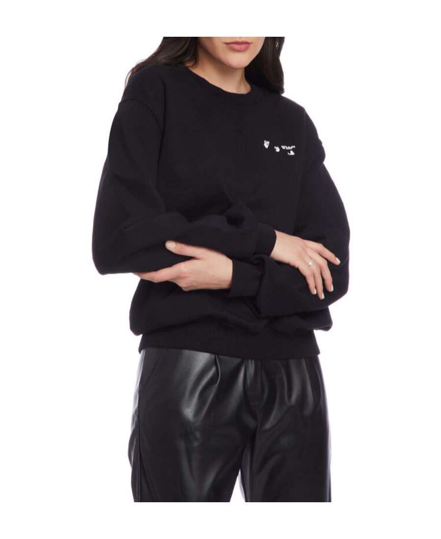 Off-white Swimming Man Crewneck Sweatshirt In Black