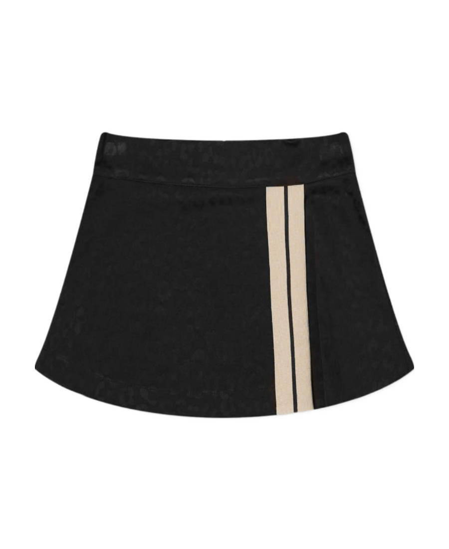 Palm Angels Leopard-print A-line Miniskirt In Black