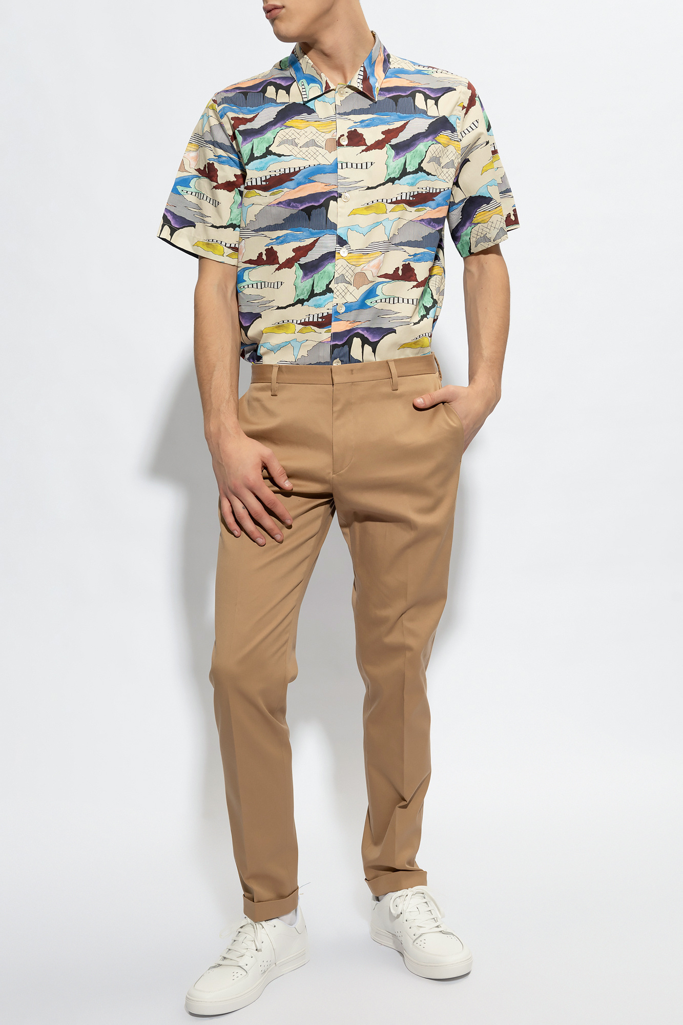 Shop Paul Smith Short-sleeve Organic-cotton Shirt In Multicolor