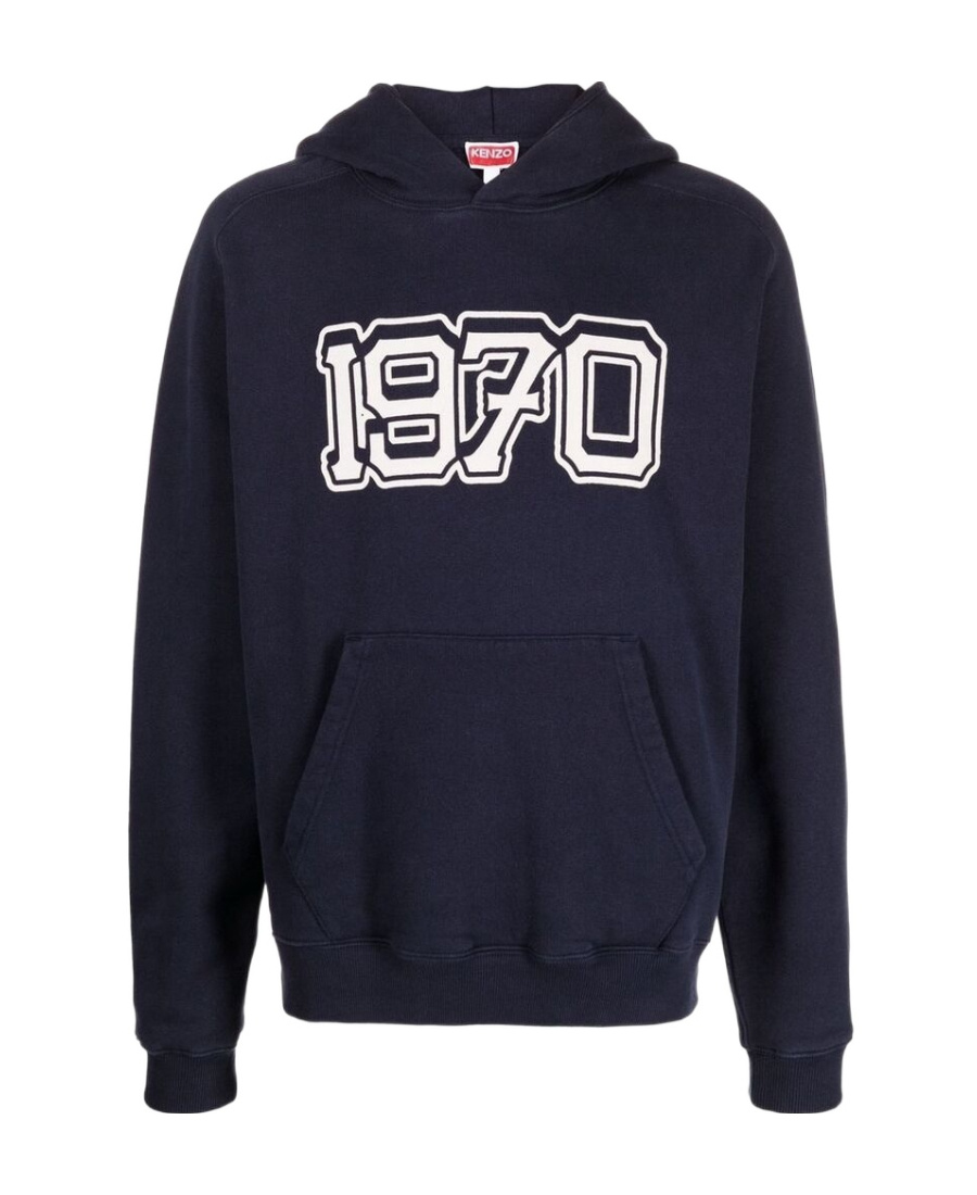 Kenzo 1970-print Detail Hoodie In Black