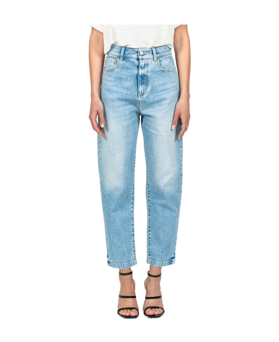 Icons Faded Zipper Denim Pants In Blue