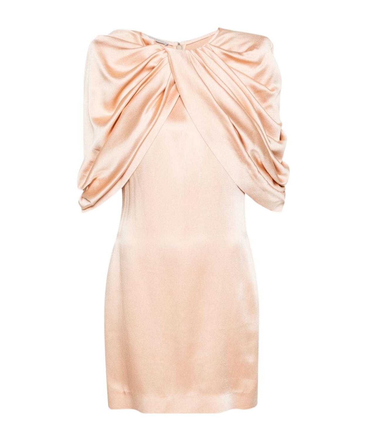 Stella Mccartney Draped Satin Mini Dress In Nude