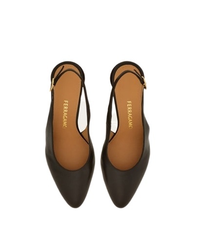 Ferragamo Spherical Heel Slingback Pump In Black