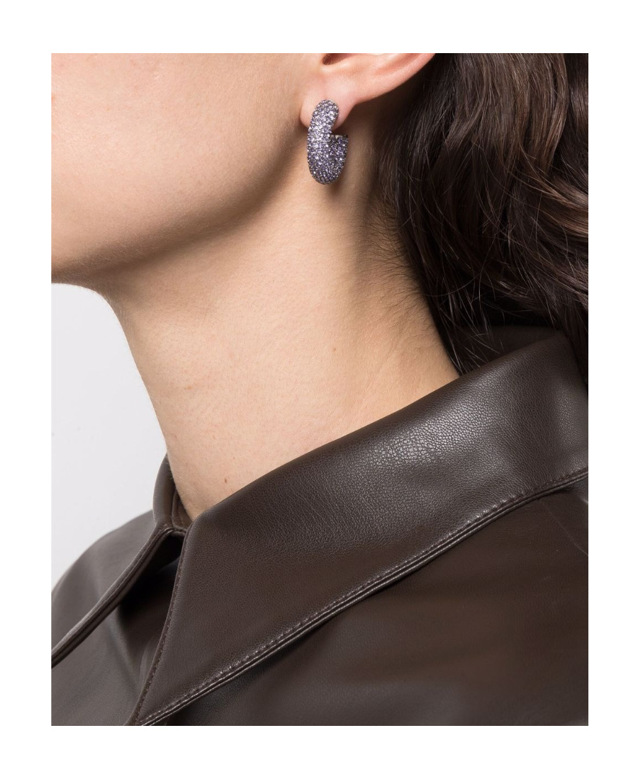 Amina Muaddi Ring Earring In Gray