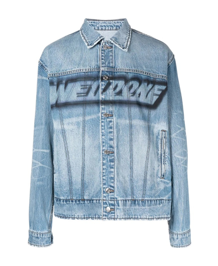 We11 Done Button-fastening Denim Jacket In Blue