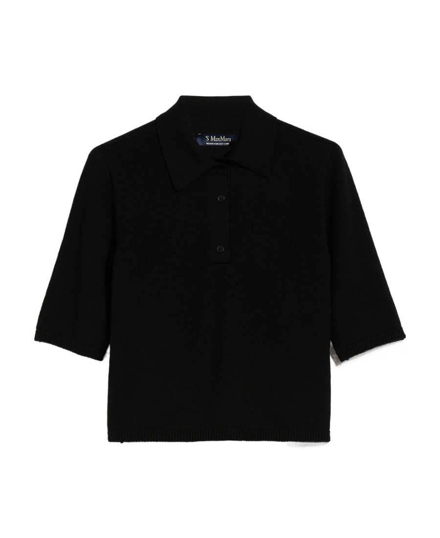 Max Mara Wool Polo Neck Sweater In Black
